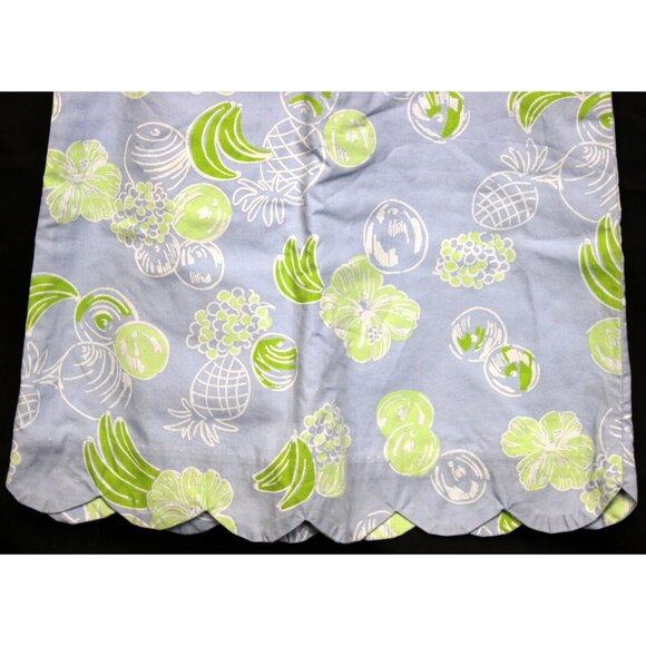 Lilly Pulitzer Girls A-Line Dress sz 4 Scallop Hem Banana Pineapple Hibiscus Lim - Picture 3 of 8